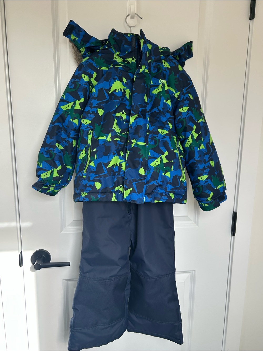 OshKosh B'gosh Navy Jacket with Bright Green & Blue Dino Print